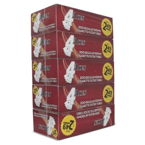 4Aces Tubes 200CT Regular 100's 5CT Pack