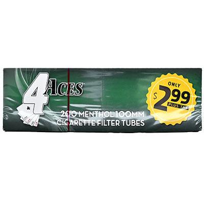 4Aces Tubes 200CT Menthol 100's 5CT Pack (R$2.99)