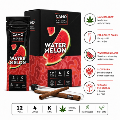 CAMO Hemp Cones 4CT Watermelon 12CT