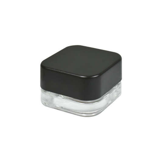 Jar 5ML Square Clear Black 480ct Case