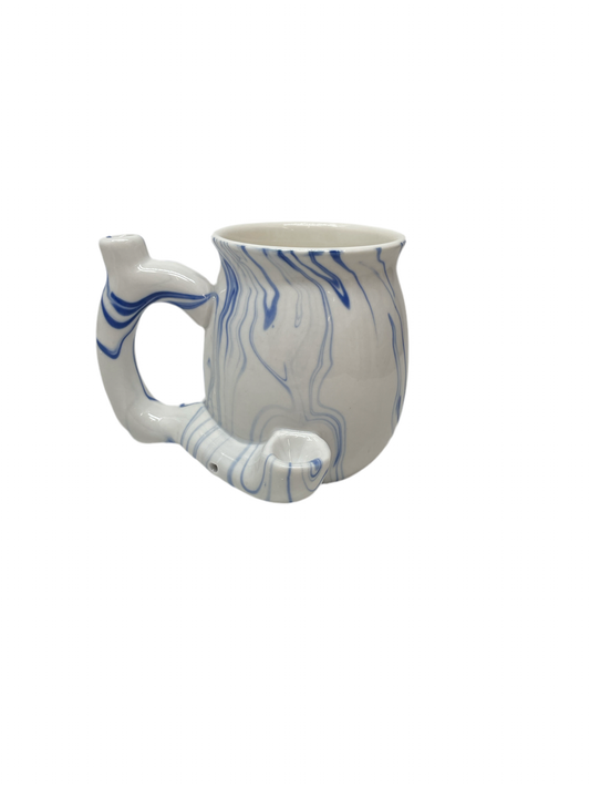 Handpipe Ceramic Mug Marble Blue