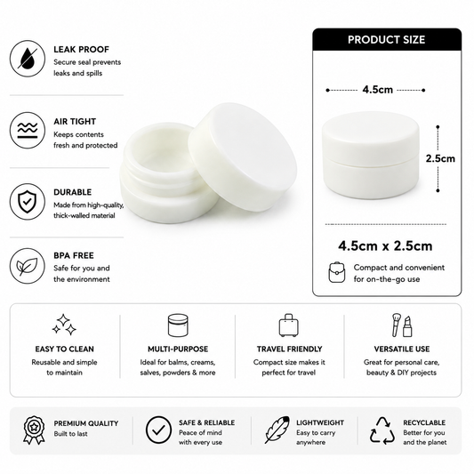 Jar 9ML Round White Matte 360ct Case