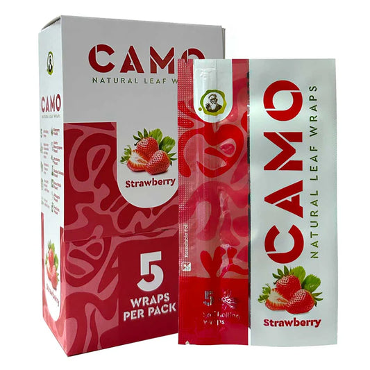 Afghan Hemp Wraps 5CT Camo Strawberry 25CT Box
