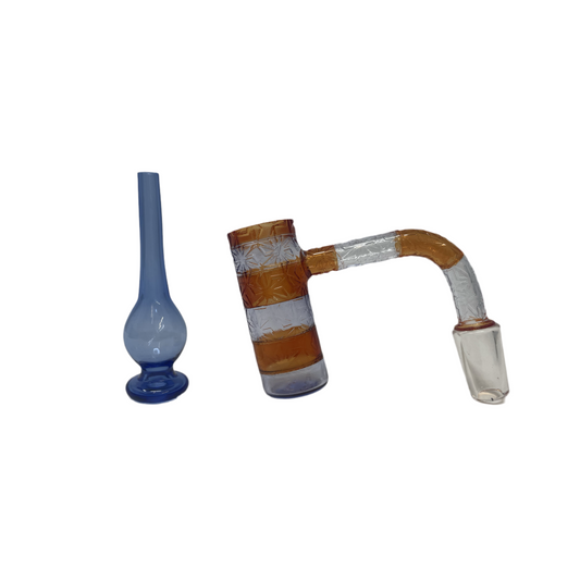 Banger 14M 90* Striped Banger Long Carb Cap Set