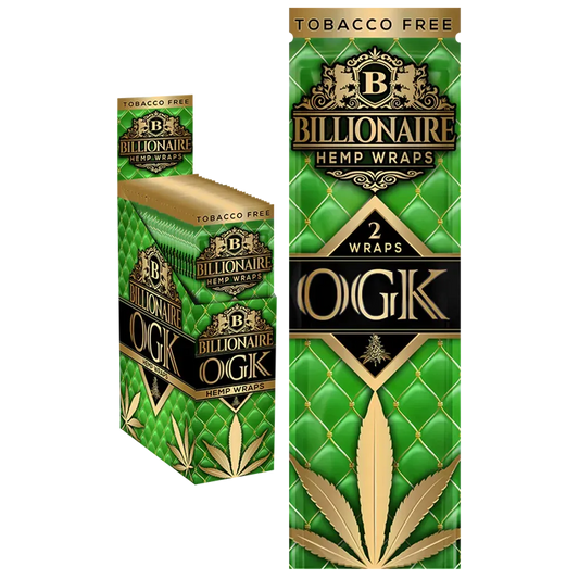 Green and gold wrapper for a hemp wrap