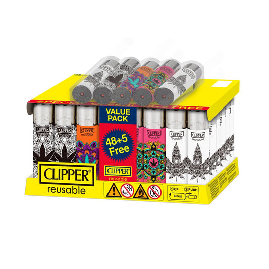 CLIPPER Lighters Weed Mandala 48CT