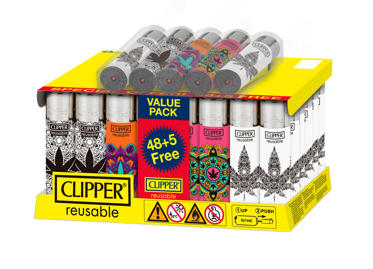 CLIPPER Lighters Weed Mandala 48CT