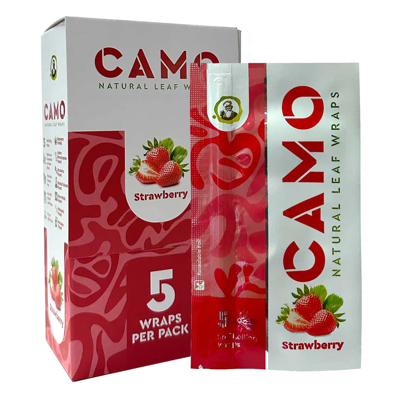 Afghan Hemp Wraps 5CT Camo Strawberry 25CT Box