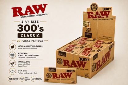 Raw Papers 1 1/4 Classic 300's 20CT