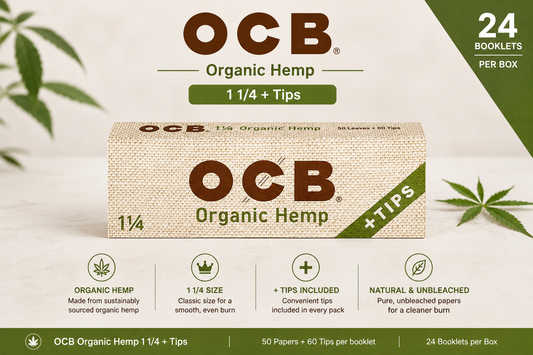 OCB Papers 1 1/4 Organic + Tips 24CT
