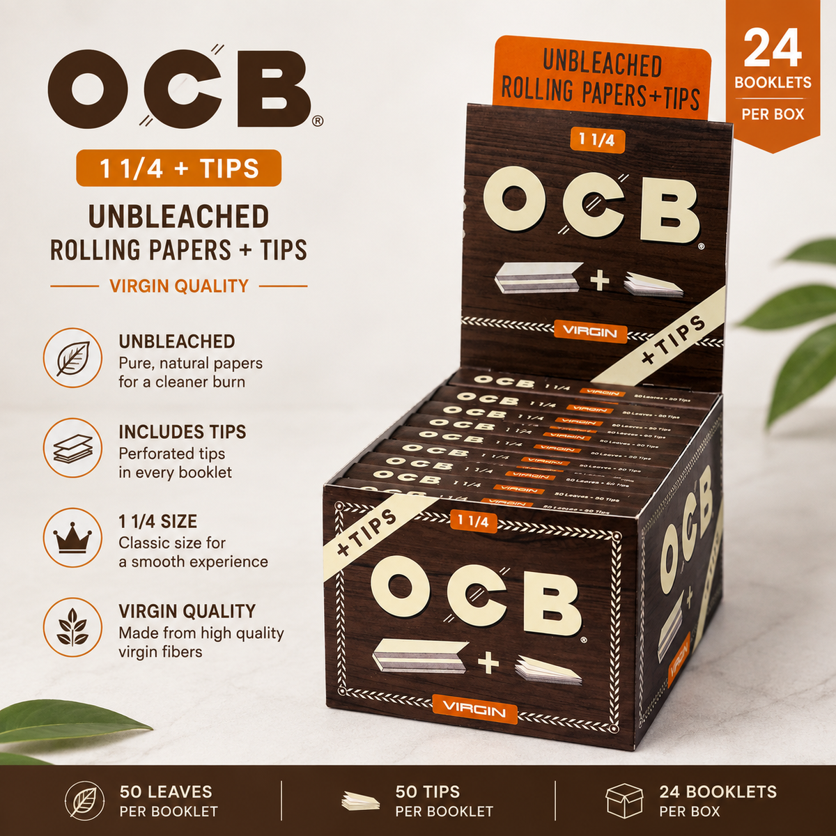 OCB Papers 1 1/4 + Tips 24CT