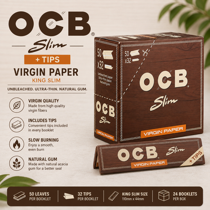 OCB Papers King Slim + Tips 24CT