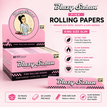 Blazy Susan Papers King Slim Pink 50CT