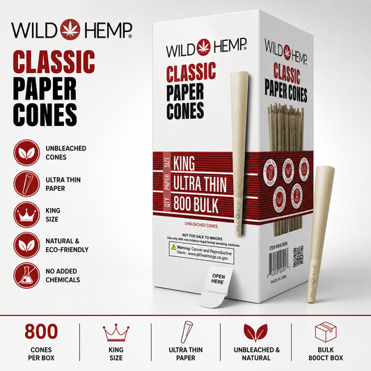 Wild Hemp Cones Bulk 800CT King Size