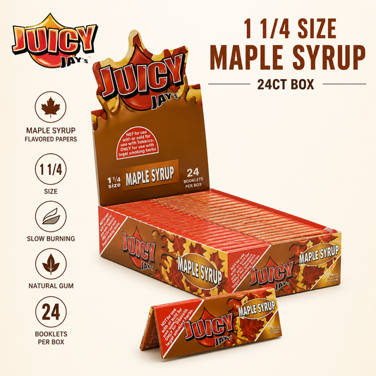 Juicy Jay Papers 1 1/4 Maple Syrup 24CT Box