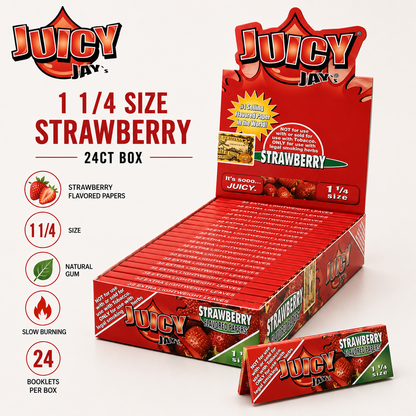Juicy Jay Papers 1 1/4 Strawberry 24CT