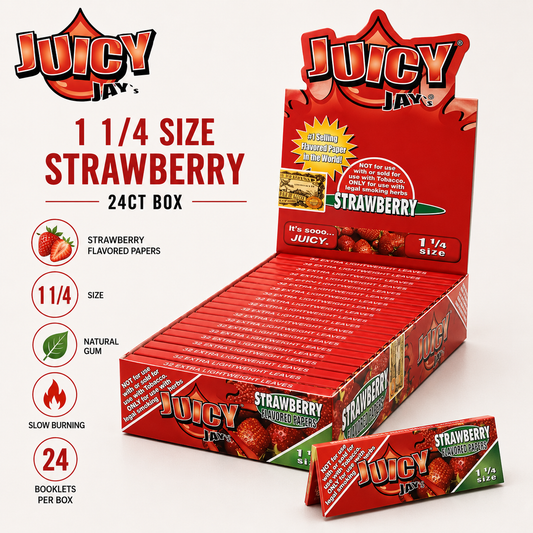 Juicy Jay Papers 1 1/4 Strawberry 24CT