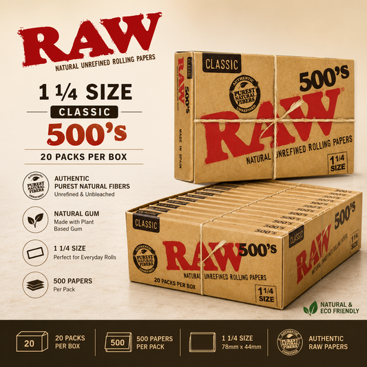 Raw Papers 1 1/4 Classic 500's 20CT