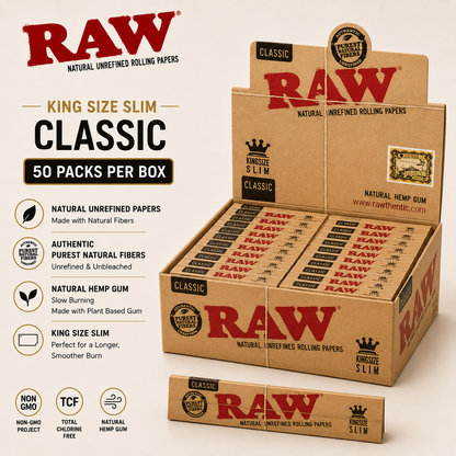 Raw Papers King Slim Classic 50CT
