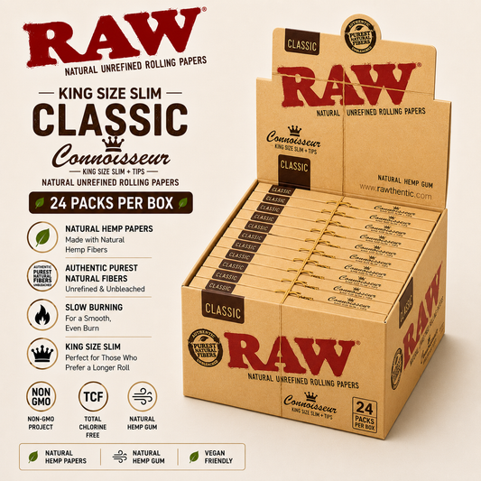 Raw Papers King Slim Classic Connoisseur 24CT