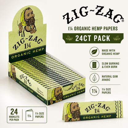 Zig Zag 1/4 Organic Hemp Papers 24ct Pack