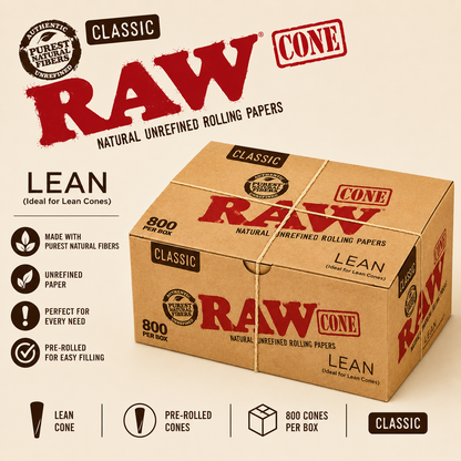 Raw Cones Lean Classic Bulk 800CT