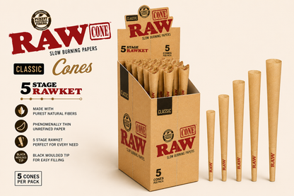 Raw Cones 5 Stage RAWket 15ct Box