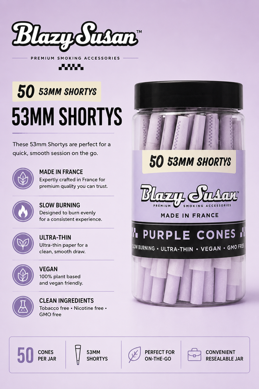 Blazy Susan Cones 50CT Purple 53MM Shortys