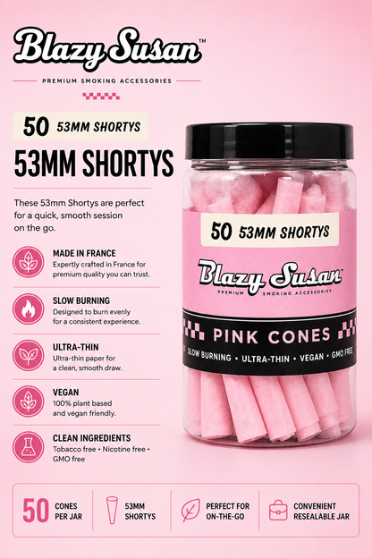 Blazy Susan Cones 50CT Pink 53MM Shortys