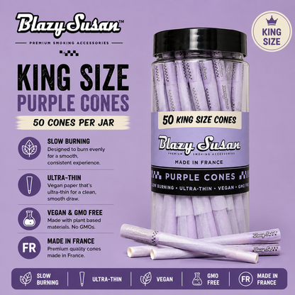 Blazy Susan Cones 50CT King Size Purple 1CT Pack
