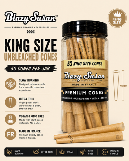 Blazy Susan Cones 50CT King Size Unbleached 1CT