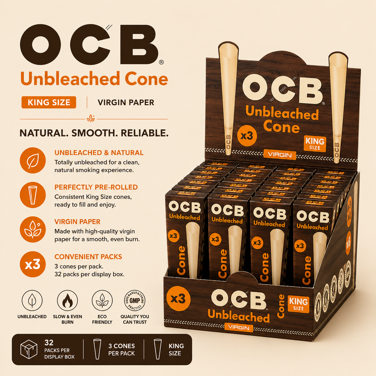 OCB Cones King 3CT / 32CT