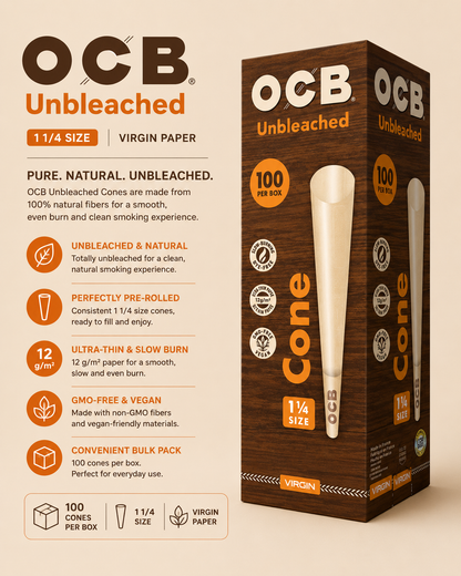 OCB Cones 1 1/4  Bulk 100CT 1CT Pack
