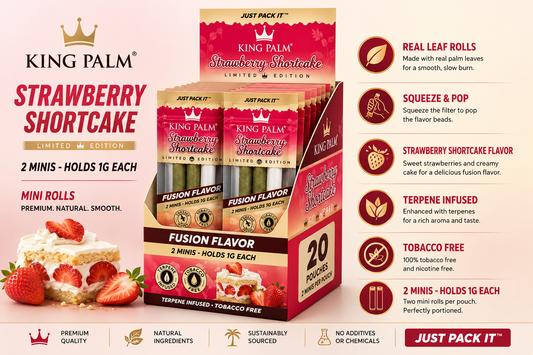 King Palm Mini Cones Strawberry Shortcake 1G 2CT / 20CT Box