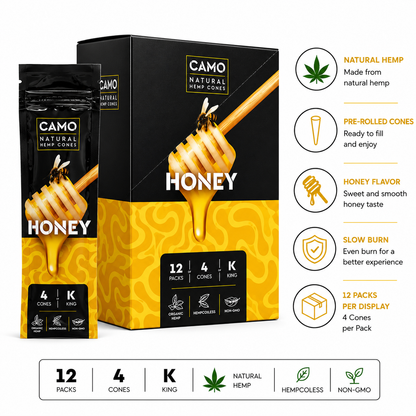 CAMO Hemp Cones 4CT Honey 12CT