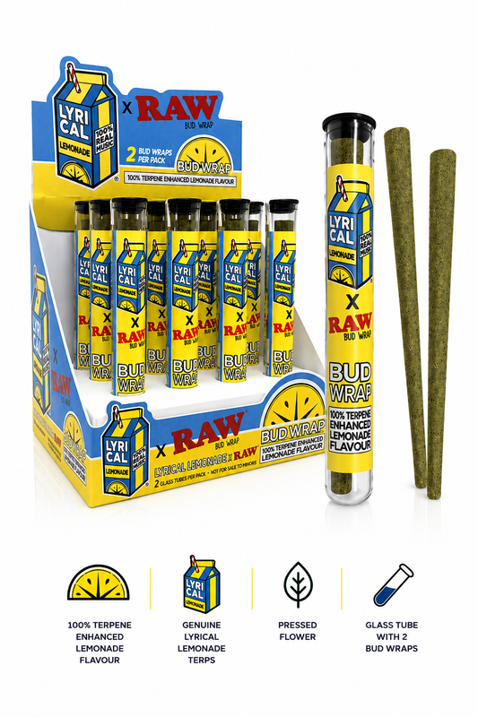 Raw x Lyrical Lemonade Cones Terpene Enhanced Budwrap 2CT/ 24CT Box