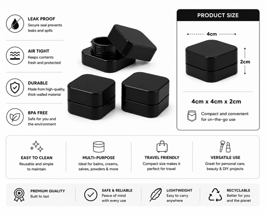 Jar 9ML Square Black Case