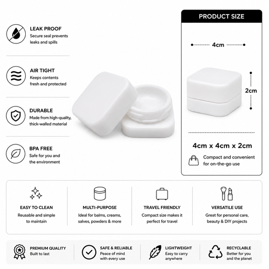 Jar 9ML Square White Gloss