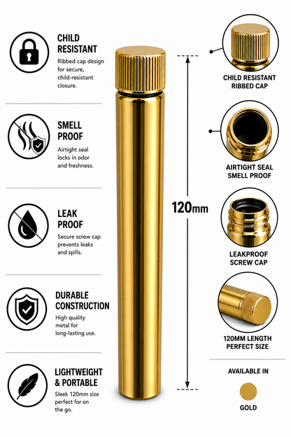 J-Tube 120MM Glass Chrome Gold