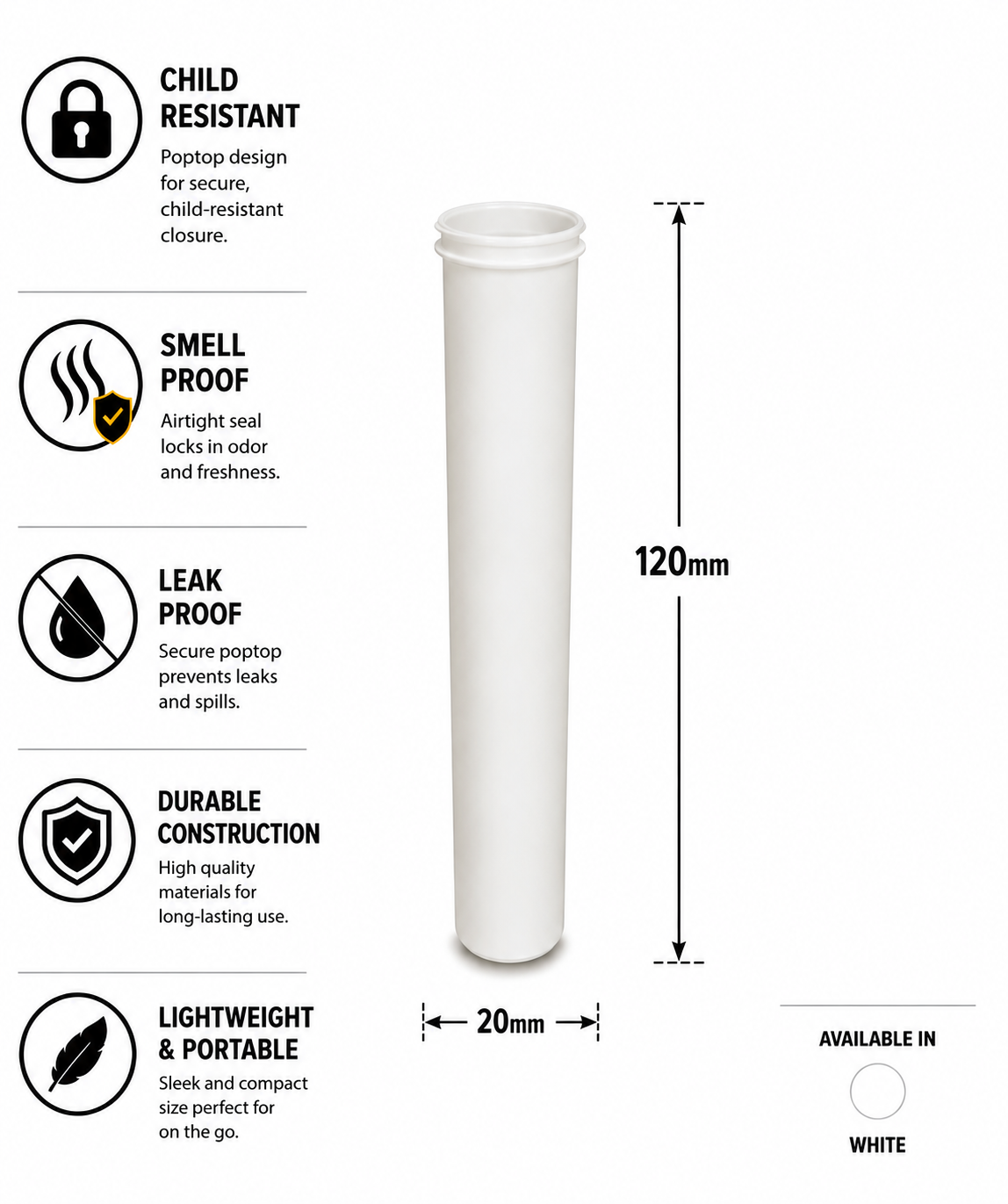 J-Tube 120MM Reversible Solid 600CT