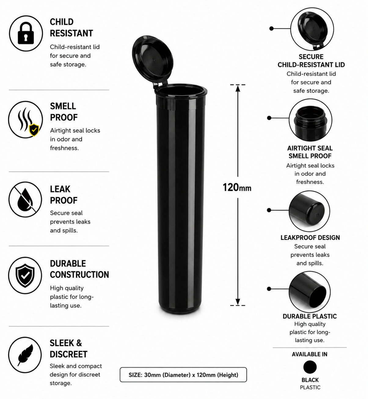 J-Tube 120MM Solid Color 600CT