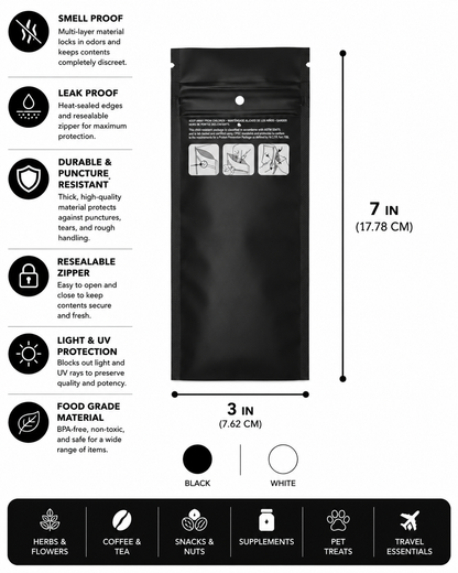 Mylar Bag 3x7 Opaque Bags 100CT