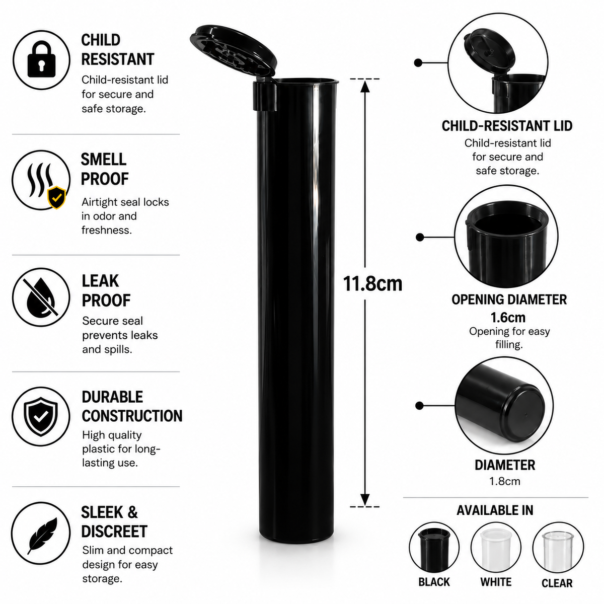 MJP J-Tube 116MM Solid 1000CT