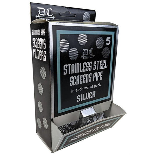 Double Cross Standard Size Screen Filters Stainless Steel Silver 5CT/ 100CT
