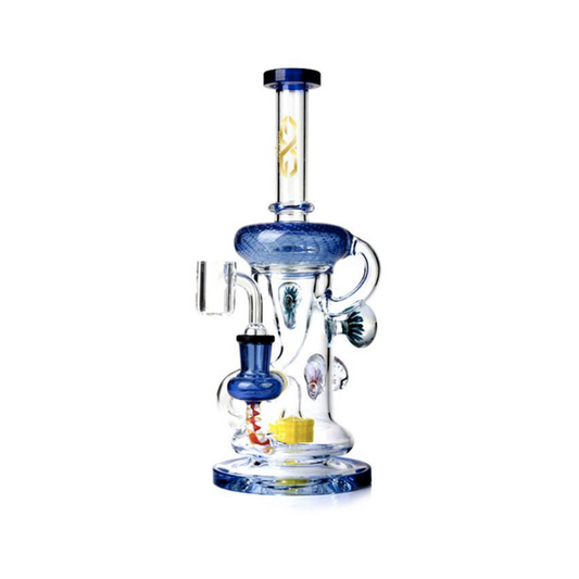 Glass Guru Waterpipe 10" Recycler Air Bubble Perc