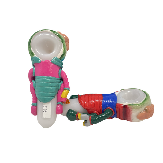Handpipe 5" Art Deco Alien Astronaut Mix Color