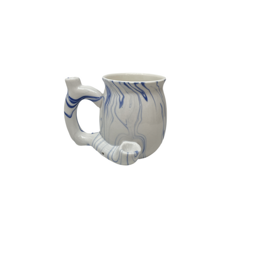 Handpipe Ceramic Mug Marble Blue