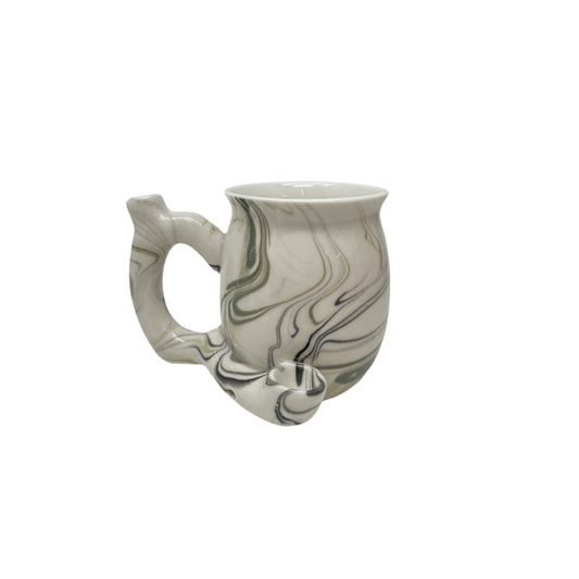 Handpipe Ceramic Mug Marble Green