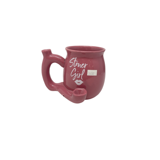 Handpipe Ceramic Mug Stoner Girl Pink