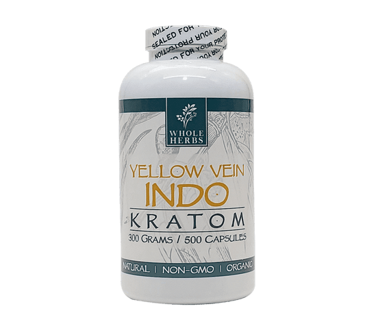Whole Herbs Kratom Caps 500CT Indo Yellow